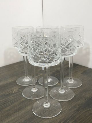 Vintage Set Of 6 Cristal De Sevres Crystal Wine Glasses