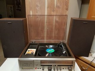 Rare Vintage Sony Stereo Music System Hme - 118 8 - Track,  Radio,  Turnable,  Speakers