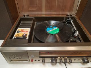 RARE Vintage SONY STEREO MUSIC SYSTEM HME - 118 8 - Track,  Radio,  Turnable,  Speakers 2