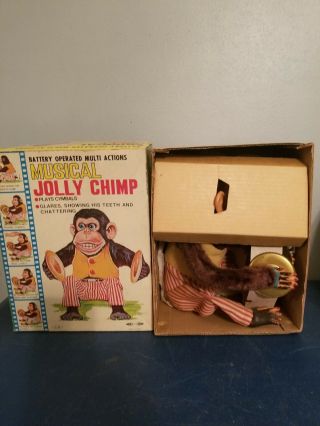 (VTG) Daishin Japan Battery Operated Toy Story monkey Musical Jolly Chimp & box 11