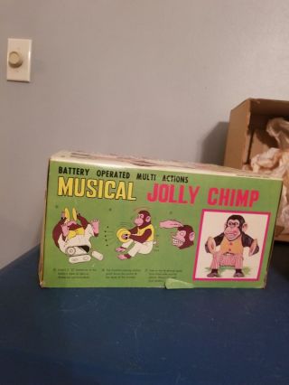 (VTG) Daishin Japan Battery Operated Toy Story monkey Musical Jolly Chimp & box 7