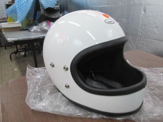 Vintage Buco White Large 1977 Full Face Motorcycle Motocross Helmet Rn45571b