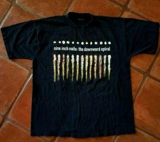 Vtg 1994 Nine Inch Nails The Downward Spiral T - Shirt Nin Indie Rock Sz L/xl