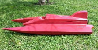 Vintage Formula 1 Power Boat Gas Powered Rc Fiberglass Body Hull 35 " Bright Red