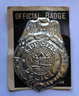 Vintage Official Police Badge Toy Card Tin Metal