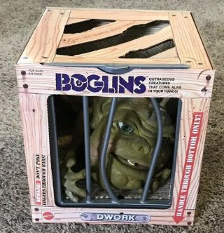 Vintage 1987 Mattel Boglins Dwork Puppet W/ Box,