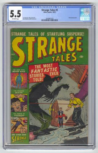 Strange Tales 3 Cgc 5.  5 Vintage Marvel Atlas Comic Pre - Hero Horror Atomic Bomb