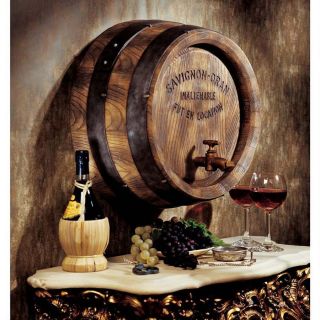 French Vineyard Savignon - Oran Vintage Style Wine Barrel & Spigot Wall Sculpture