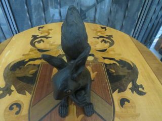 Rare Wedgwood Black Basalt Orange Glass Eye Squirrel Ernest Light Figurine 1918 6