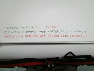 1955 Olivetti Lettera 22 Vintage Typewriter - Serviced,  Ribbon 9