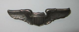 Vintage Wwii Us Air Force Pilot Wings Sterling Silver Pin By N.  S.  Meyer Ny