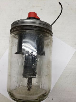 Rare Embossed 1940 - 50 ' s Vintage Trico Windshield Washer Fluid Jar Glass Bottle 2