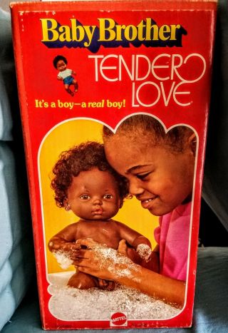 Vintage Mattel Baby Brother Tender Love Black Ethnic Toy Doll 1975 Nib