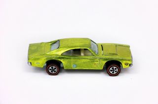 Vintage Hot Wheels Redline 1969 Custom Dodge Charger Lime Green (2) 3