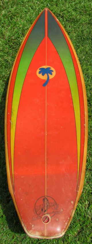 Vintage 80s Town Country Steve Wilson Shaped Tri Fin Airbrush 5 ' 2 