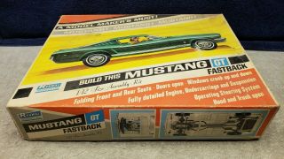 Vintage Renwal Mustang Gt Fastback Model Kit Big 1/12 Scale Boxed