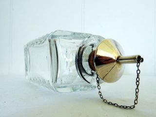 Rare Antique Art Deco 1928 Sterling Silver Cut Glass Oil Vinegar Pourer Pot Jar 3