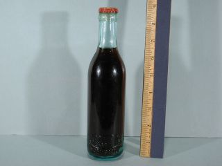 Vintage Pepsi Cola Straight Side Soda Bottle Full Content Aqua Norfolk Va