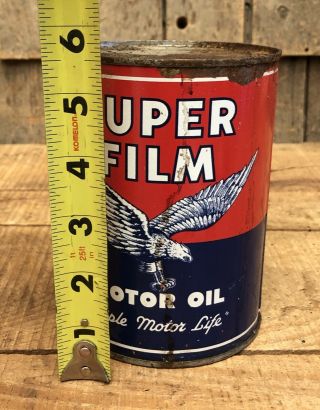 RARE Vintage FILM MOTOR OIL Gas Service Station Qt Can EAGLE Graphics NOS 8