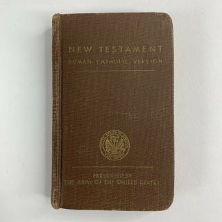 Wwii 1941 Testament Pocket Sized Bible Roman Catholic Version Us Army Fdr