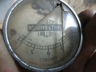 antique motorcycle harley j,  jd amp meter silver face bar and shield 4