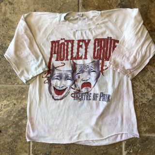 1985 Motley Crue Theatre Of Pain Long Sleeve Band T - Shirt Rare