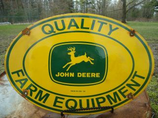 Vintage 1954 John Deere Farm Equipment Porcelain Sign