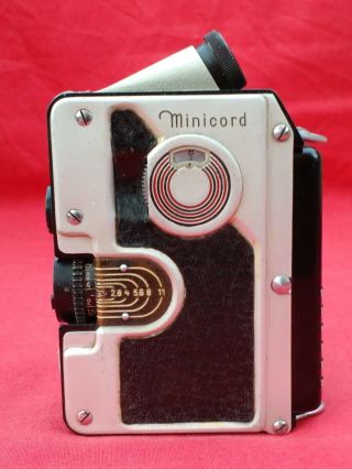 VINTAGE GOERZ MINICORD 16mm TLR SUBMINIATURE CAMERA,  CASE & FILTERS.  f 2 LENS 3