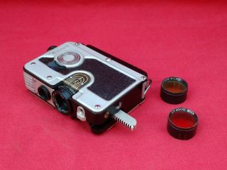 VINTAGE GOERZ MINICORD 16mm TLR SUBMINIATURE CAMERA,  CASE & FILTERS.  f 2 LENS 6