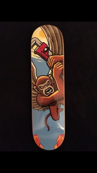 Vintage 90s Real Skateboards Team Deck Flying Monkey