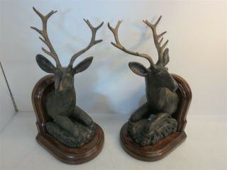 Vintage 20 " Maitland Smith Deer Buck Stag Bookends