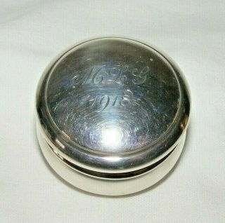 Antique Sterling Silver Pill Box Henry Clifford Davis Birmingham Hallmark