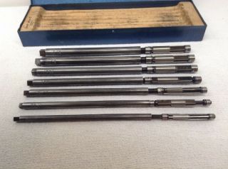 Blue Point USA 7 pc Vintage Critchley Adjustable Expansion Reamers Pilots 3