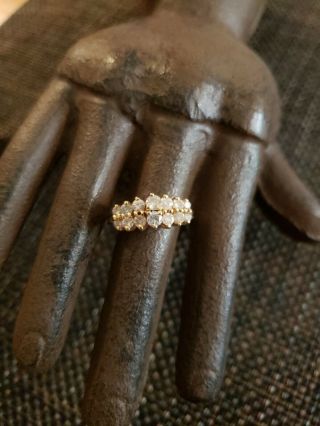 Vintage 14k Gold Natural Diamonds Ring 1 Ct Total Weight Ajr Signed Sz 8