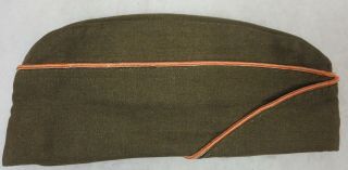 Ww2 Vintage Us Army Signal Corps Em Overseas Cap Olive Drab Garrison Hat