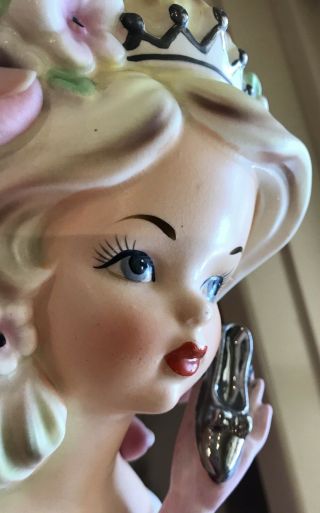 RARE Vintage Walt Disney Cinderella Lady Head Vase 12