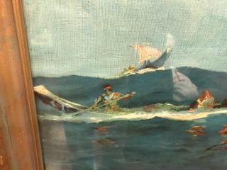 Sydney Laurence Alaskans Off To The Potlatch Framed Vintage Painting 7