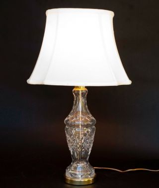 Vintage Waterford Large Crystal 24 " Baluster - Shaped Table Lamp Vgc