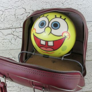 Brunswick Spongebob Bowling Ball 12 Pound Yellow Drilled Rare USA Vintage Bag 2