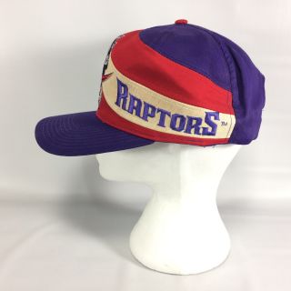 Toronto RAPTORS 1994 Big Logo Swoosh Vintage TWINS Snapback Hat Cap Tags NOS 3