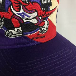 Toronto RAPTORS 1994 Big Logo Swoosh Vintage TWINS Snapback Hat Cap Tags NOS 5