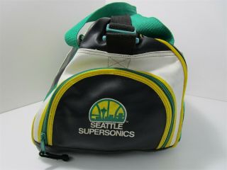 Vintage Seattle Supersonics Duffle/Gym/Sports Bag Leather With Strap & Handles 2