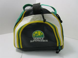 Vintage Seattle Supersonics Duffle/Gym/Sports Bag Leather With Strap & Handles 4