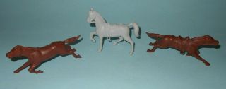 1950s Marx Western Play Set Plastic 45mm Horse Set Of 3 Different