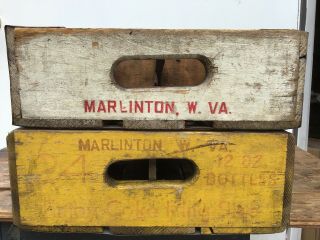 Four Antique Wooden Soda Crates - Pepsi,  Dr.  Pepper,  7up,  Coke (1) 8