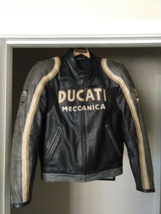Ducati Performance Meccanica Mtech Leather Motorcycle Jacket Rare Vintage Size50