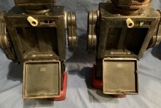 VINTAGE MADE IN JAPAN TIN FIGHTING SPACE MAN ROBOT BATTERY OPERATED PAIR 4