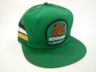 Vintage Retro Kodiak Racing Snap Mesh Back Truckers Hat Cap Patch 3 Stripe K Pro