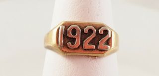 Antique 14 Kt Gold Year 1922 Size 5 Ring