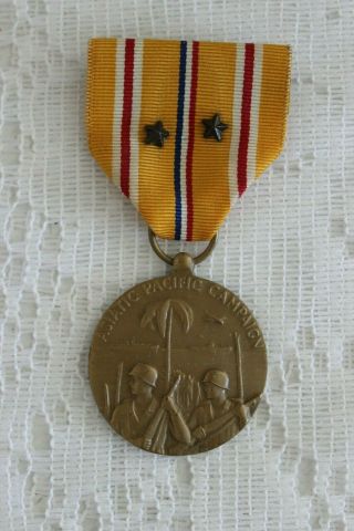Wwii 1941 - 1945 Asiatic Pacific Campaign Medal W/ Battle Stars